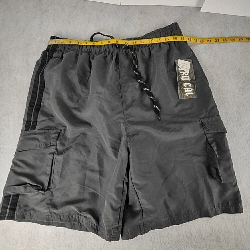 Tru Cal Gray Drawstring Mesh Lined 2 Side Pockets Swim Shorts Size 2XL (NWT) - Picture 5 of 11
